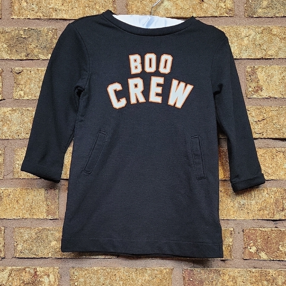 Old Navy Black and Orange 'Boo Crew' Long Sleeve Dress SIZE 18-24 Months